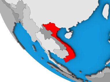 Vietnam 'da basit bir 3 boyutlu küre. 3B illüstrasyon.