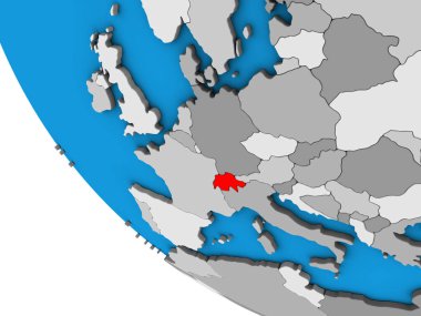 İsviçre basit 3d dünya üzerinde. 3D çizim.