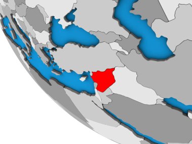 Suriye basit 3d dünya üzerinde. 3D çizim.