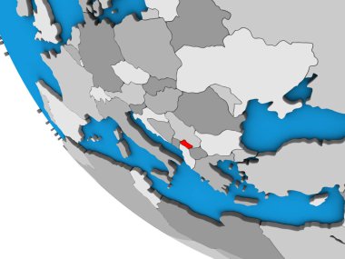 Kosova 'nın üç boyutlu basit küresi. 3B illüstrasyon.
