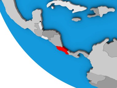 Kosta Rika 'da 3 boyutlu basit bir dünya. 3B illüstrasyon.