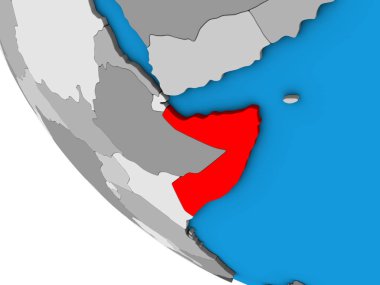 Somali basit 3d dünya üzerinde. 3D çizim.