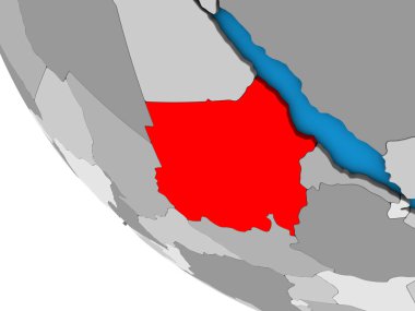 Sudan 'da 3 boyutlu basit bir dünya. 3B illüstrasyon.