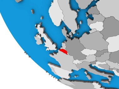 Belçika basit 3d dünya üzerinde. 3D çizim.