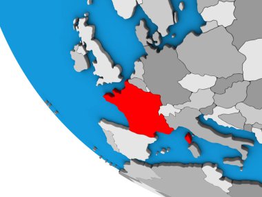 Fransa 'nın 3 boyutlu basit küresi. 3B illüstrasyon.