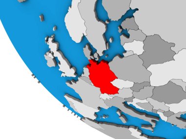Almanya basit 3d dünya üzerinde. 3D çizim.