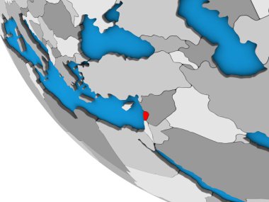 Lübnan basit 3d dünya üzerinde. 3D çizim.