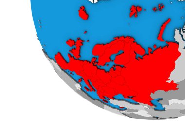 Avrupa 'nın üç boyutlu basit küresi. 3B illüstrasyon.
