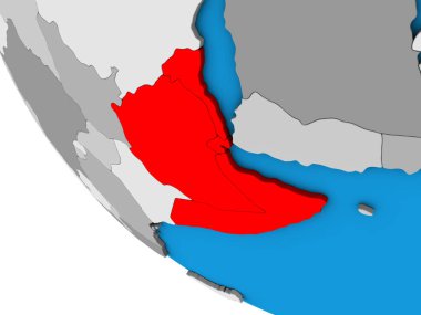 Afrika Boynuzu basit 3d dünya üzerinde. 3D çizim.