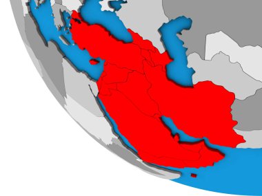 Batı Asya basit 3d dünya üzerinde. 3D çizim.