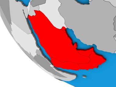 Arabistan basit 3d dünya üzerinde. 3D çizim.