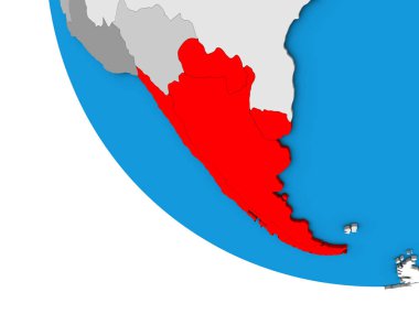 Southern Cone basit 3d dünya üzerinde. 3D çizim.