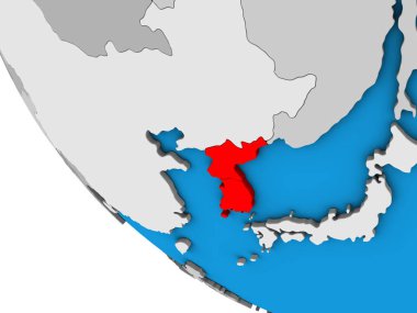 Kore basit 3d dünya üzerinde. 3D çizim.