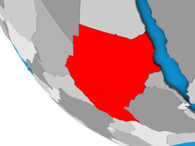 Sudan 'da 3 boyutlu basit bir dünya. 3B illüstrasyon.