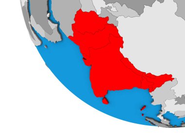 SAARC üyesi Birleşik basit 3d dünya üzerinde. 3D çizim.