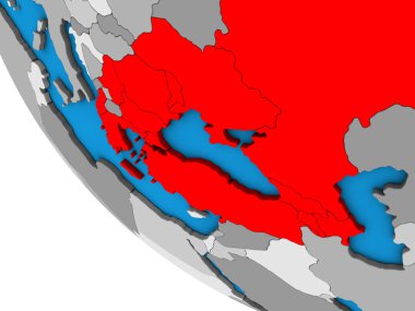 Kei ülkeleri basit 3d dünya üzerinde. 3D çizim.