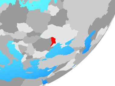 Moldova mavi siyasi dünya üzerinde. 3D çizim.