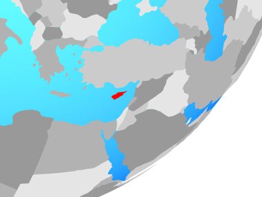 Kıbrıs mavi siyasi dünya üzerinde. 3D çizim.