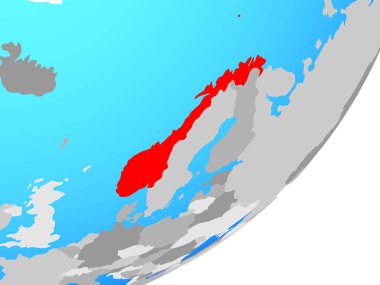 Norveç mavi siyasi dünya üzerinde. 3D çizim.