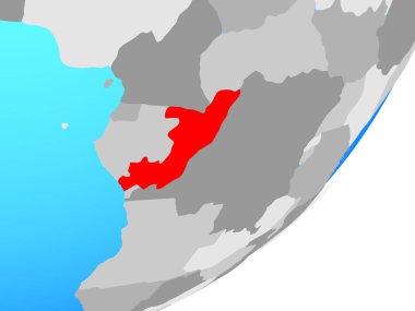 Kongo mavi siyasi dünya üzerinde. 3D çizim.