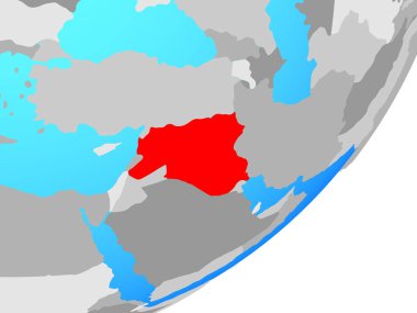 İslam devleti mavi siyasi dünya üzerinde. 3D çizim.