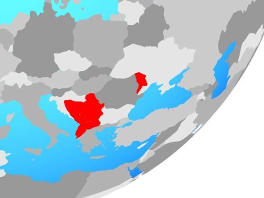 CEFTA ülkeler mavi siyasi dünya üzerinde. 3D çizim.