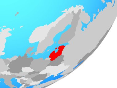 Baltık Devletleri mavi siyasi dünya üzerinde. 3D çizim.