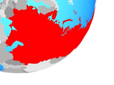 Sovyetler Birliği mavi siyasi dünya üzerinde. 3D çizim.