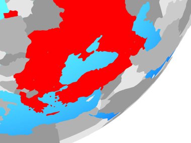 BSEC ülkeler mavi siyasi dünya üzerinde. 3D çizim.
