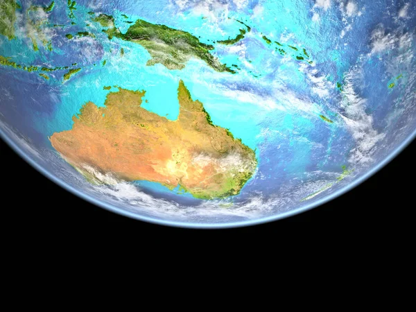 Australie Depuis Espace Très Haut Détail Surface Terre Avec Des — Photo