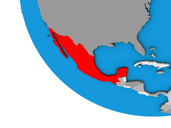 Mexiko Auf Einem Einfachen Globus Illustration — Stockfoto