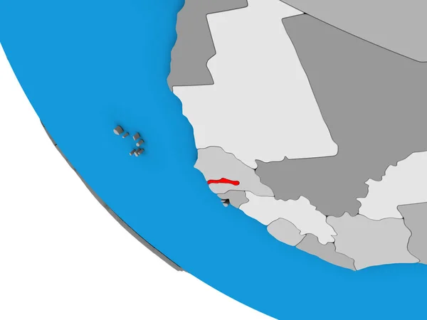 Gambia Auf Einem Einfachen Globus Illustration — Stockfoto