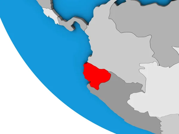 Ecuador Eenvoudige Globe Illustratie — Stockfoto