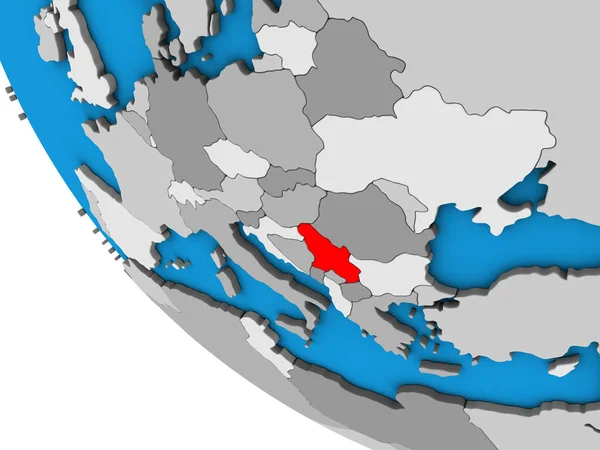 Sırbistan Basit Dünya Üzerinde Çizim — Stok fotoğraf