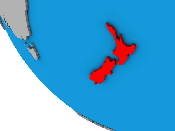 Νέα Ζηλανδία Απλή Τρισδιάστατη Υδρόγειο Απεικόνιση — Φωτογραφία Αρχείου