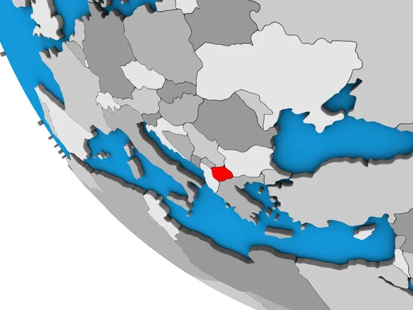 Mazedonien Auf Einem Einfachen Globus Illustration — Stockfoto