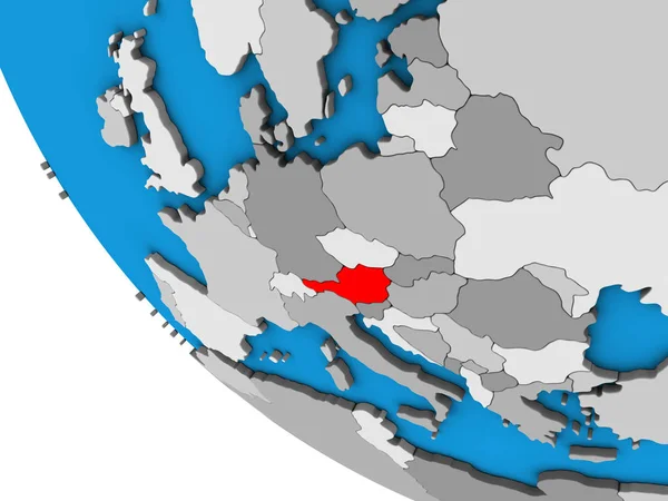 Oostenrijk Eenvoudige Wereldbol Illustratie — Stockfoto