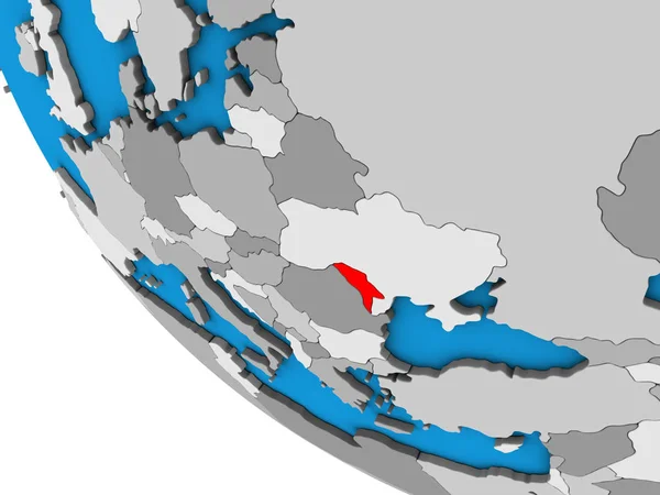 Moldova Egyszerű Földgömbön Illusztráció — Stock Fotó