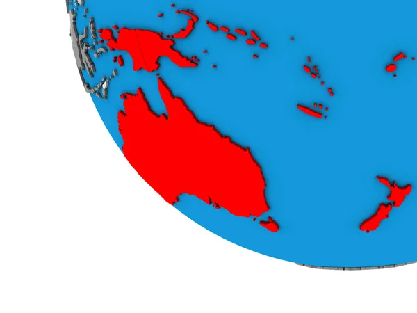 澳大利亚在简单的3D 地球上 — 图库照片