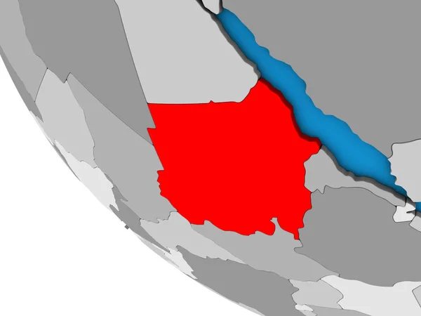 Soedan Eenvoudige Wereldbol Illustratie — Stockfoto