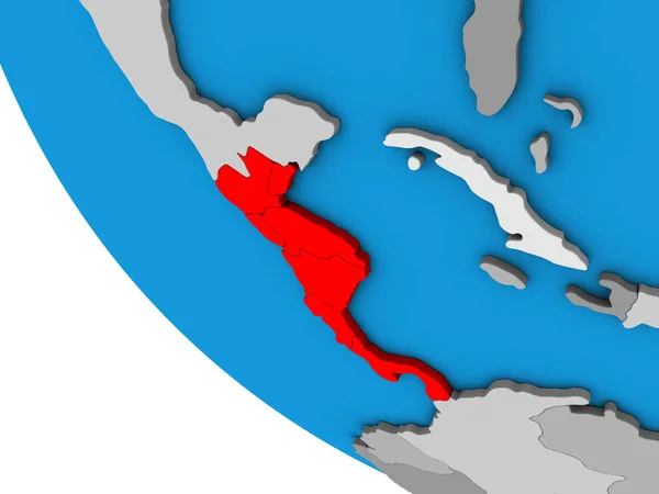 Midden Amerika Eenvoudige Globe Illustratie — Stockfoto