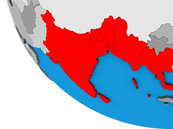 Bimstec Memeber Estados Simples Globo Ilustração — Fotografia de Stock
