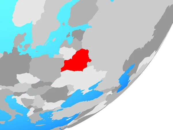 Беларусь Голубом Политическом Глобусе Иллюстрация — стоковое фото
