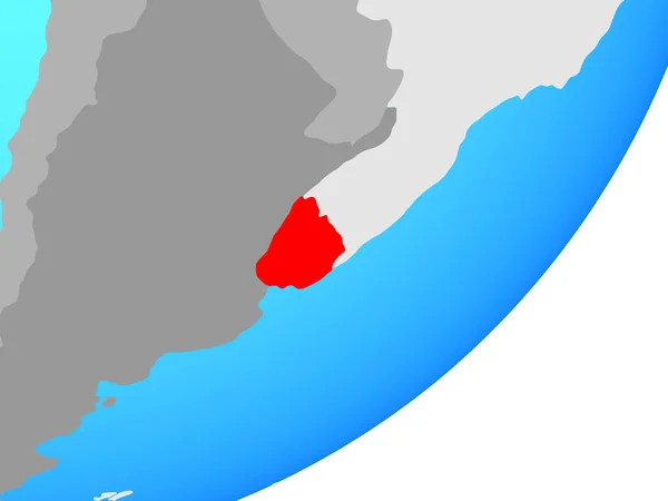 Уругвай Синій Політичних Земної Кулі Ілюстрація — стокове фото