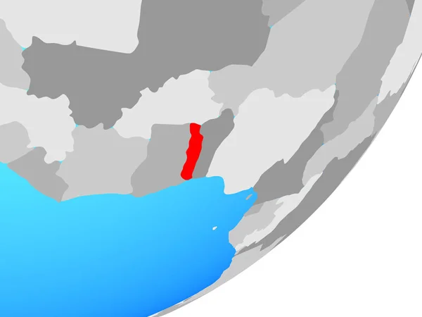 Togo Синій Політичних Земної Кулі Ілюстрація — стокове фото