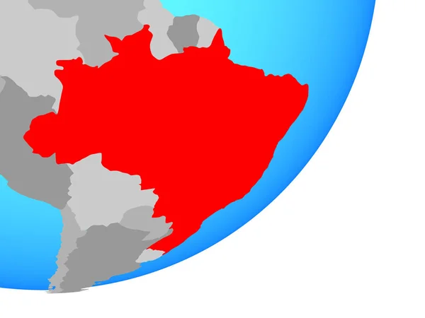 Бразилия Голубом Политическом Шаре Иллюстрация — стоковое фото