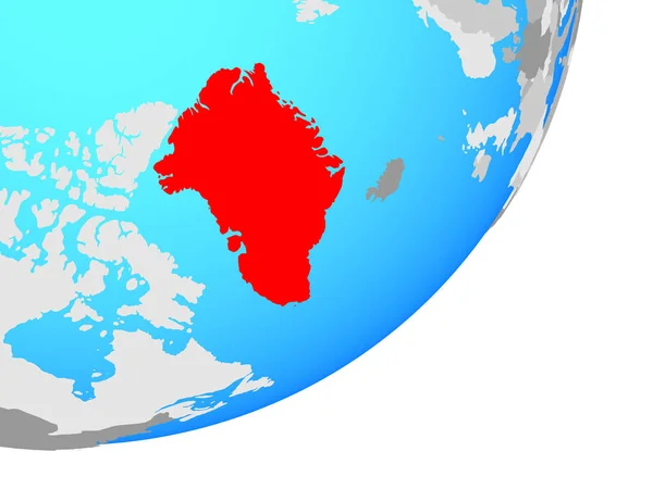 Grónsko Modré Politické Globe Obrázek — Stock fotografie