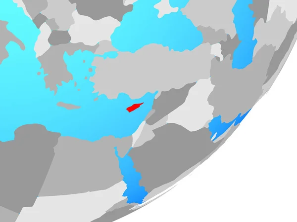 Кіпр Синій Політичних Земної Кулі Ілюстрація — стокове фото