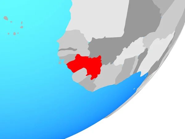 Guineai Kék Politikai Földgömb Illusztráció — Stock Fotó