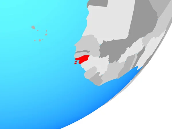 Gwinea Bissau Niebieski Globus Polityczny Ilustracja — Zdjęcie stockowe